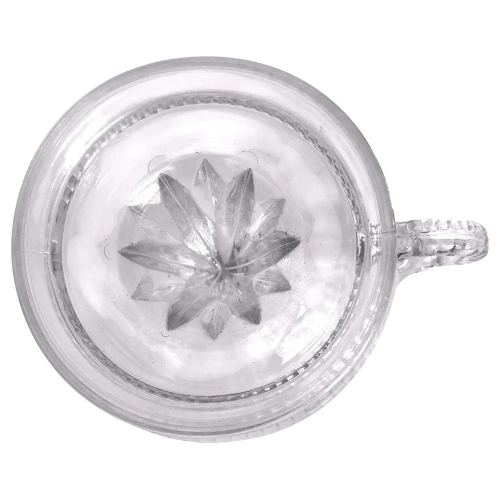 Vintage Clear Glass Reamer Citrus Juicer Ribbed Orange Lemon Pour Spout Pedestal